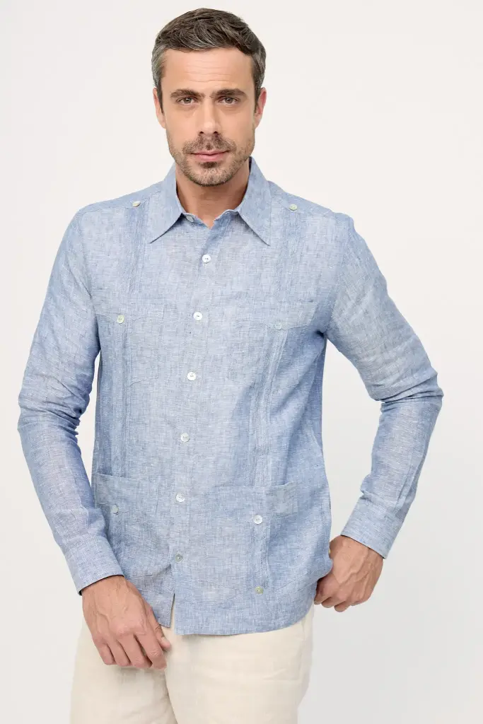 GUAYABERA 4 BOLSAS JASPE 