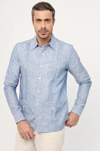 GUAYABERA 4 BOLSAS JASPE 